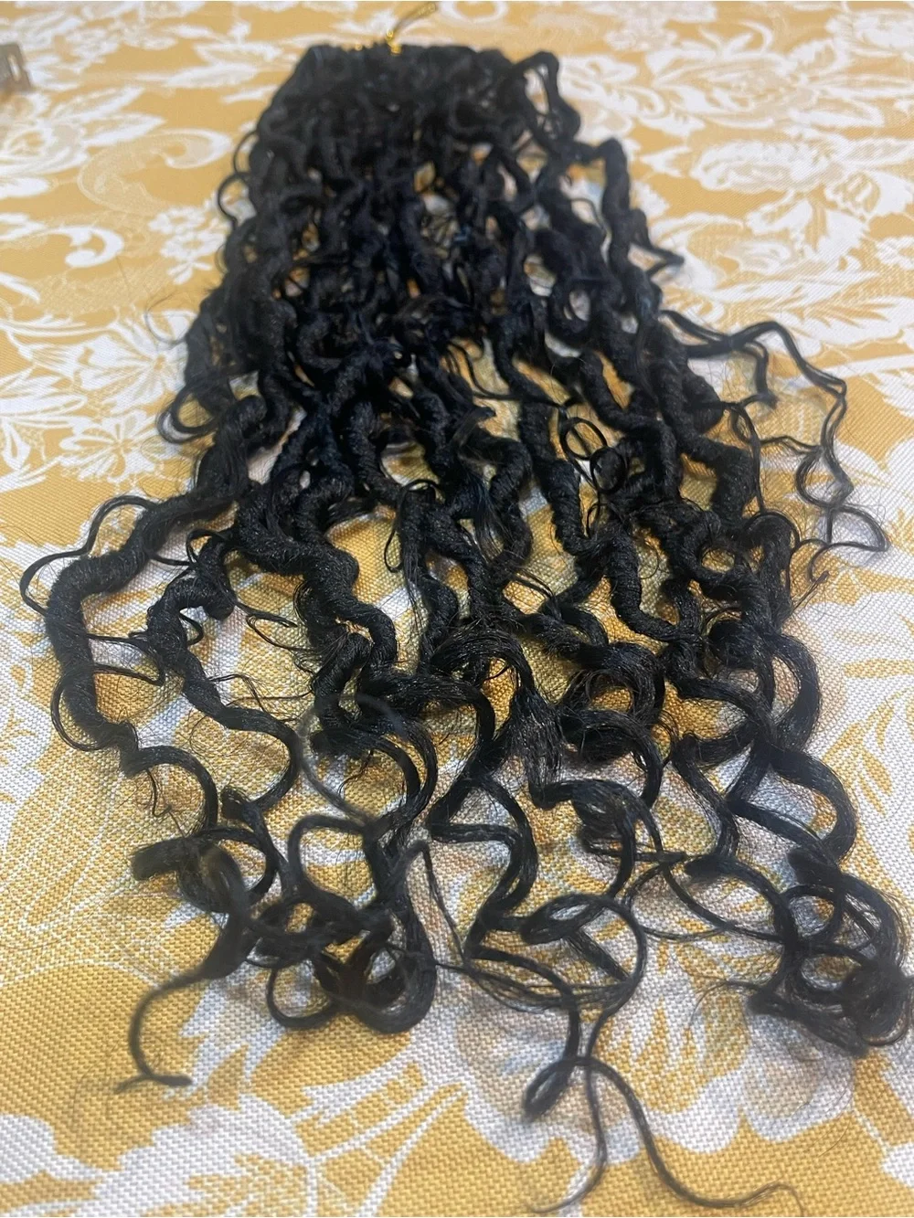 Sambraid Boho Goddess Locs with Human Hair Curls – 8 Packs Black color